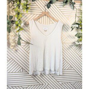 Current Elliott Women's White Distressed Tank Top Tee T Shirt muscle tank Sz 4